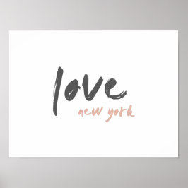 Liebe New York | NYC USA Modern Wanderlust Pink Poster