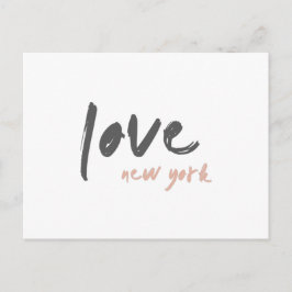 Liebe New York | NYC USA Modern Wanderlust Pink Postkarte