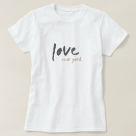 Liebe New York | NYC USA Modern Wanderlust Pink T-Shirt