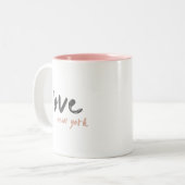 Liebe New York | NYC USA Modern Wanderlust Pink Zweifarbige Tasse (Vorderseite Links)