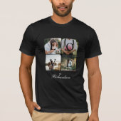 Liebe Newlyweds Wedding Foto Collage Black T-Shirt (Vorderseite)