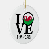 LIEBE Newport Wales Keramik Ornament (Rechts)