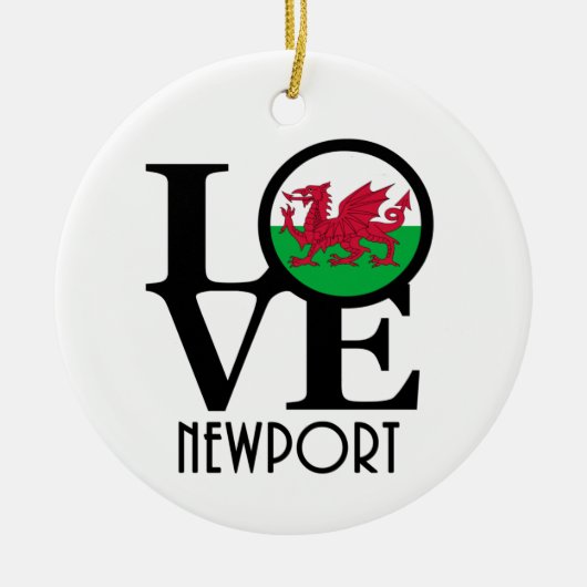 LIEBE Newport Wales Keramik Ornament (Vorne)