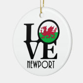 LIEBE Newport Wales Keramik Ornament (Links)