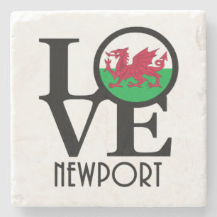 LIEBE Newport Wales Steinuntersetzer