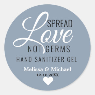 Liebe nicht Germs Dusty Blue Gastgeschenk Hochzeit Runder Aufkleber