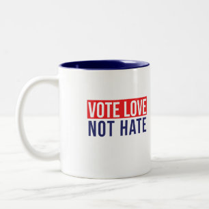 Liebe nicht hassen zweifarbige tasse
