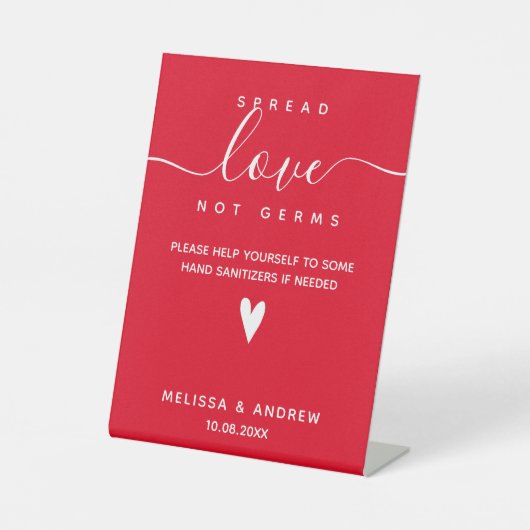Liebe nicht Keime verbreiten - Covid Safety Weddin Sockelschild (Vorderseite)