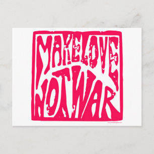 Liebe, nicht Krieg - Hippie-Design für Frieden Postkarte