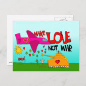 Liebe nicht Krieg machen Postkarte (Vorne/Hinten)