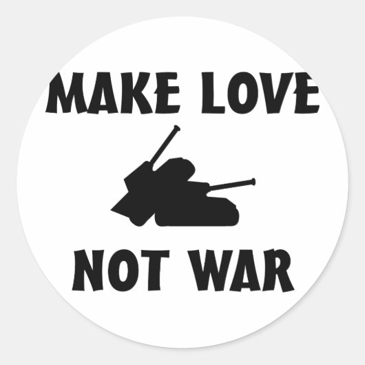 Liebe nicht Krieg machen Runder Aufkleber (Vorderseite)