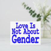 Liebe nicht über Geschlecht Postkarte (Stehend Vorderseite)