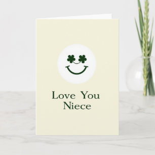 Liebe Nichte Shamrock Smile Grußkarte Karte