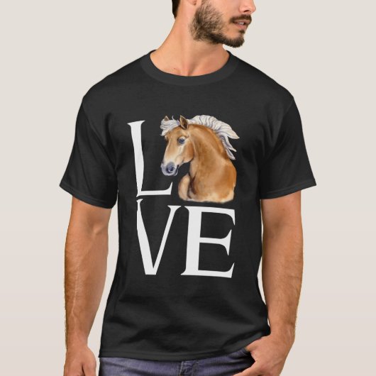 Liebe Niedlich Haflinger Pferd T-Shirt (Vorderseite)