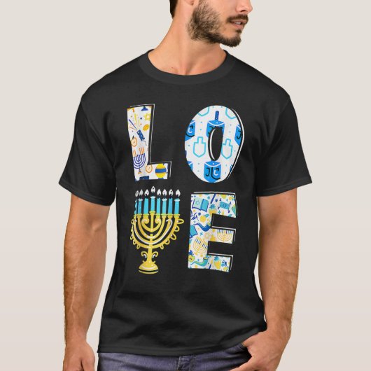 Liebe Niedlich Hanukkah Chanukah Menorah Pajama Ma T-Shirt (Vorderseite)