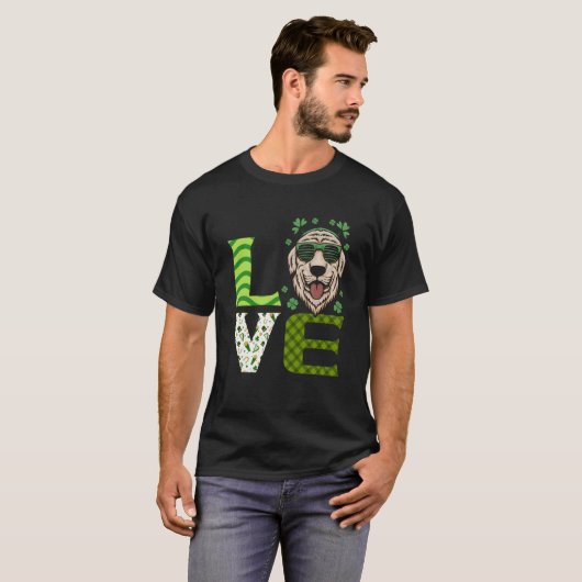Liebe Niedlich Hunde Tierrechte St Patrick's Day F T-Shirt (Vorne ganz)
