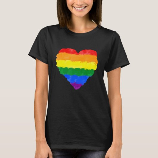 Liebe Niedlich Rainbow Prilag Herzenpride Lgbt T-Shirt (Vorderseite)