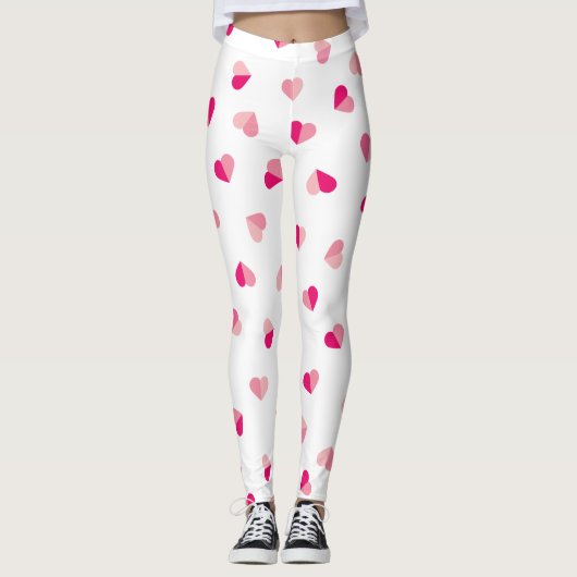 Liebe Niedlich rosa Herzmuster Leggings (Vorderseite)