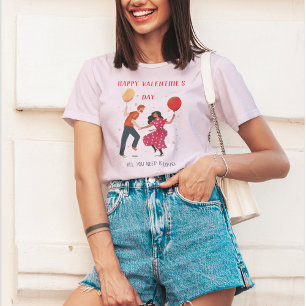 Liebe niedlich Rosa und Rot tanzen Menschen valent T-Shirt