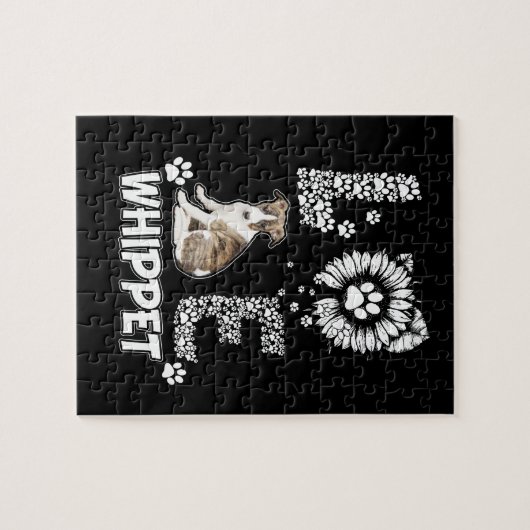 Liebe niedlich Whippet Puzzle (Horizontal)
