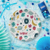 Liebe niedliche Augengestaltung Pappteller (Party)