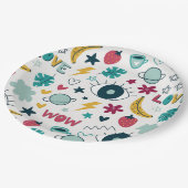 Liebe niedliche Augengestaltung Pappteller (Schrägansicht)