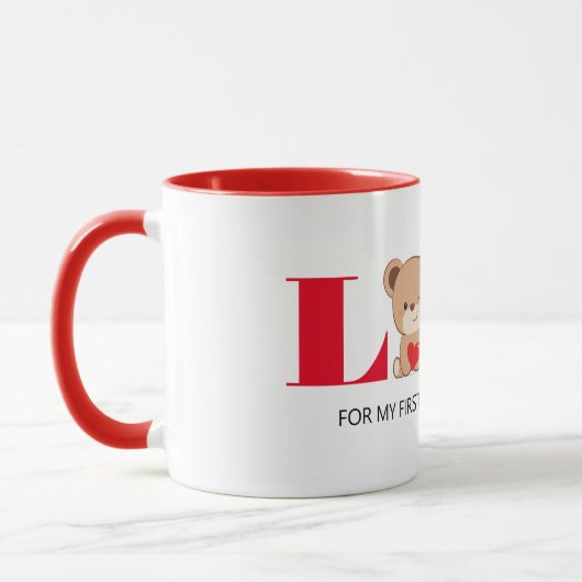 "LIEBE" Niedliche Bear Valentine's Day Tasse (Links)