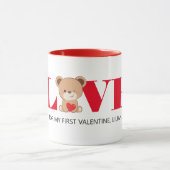 "LIEBE" Niedliche Bear Valentine's Day Tasse (Zentrum)