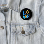 LIEBE Niedliche Hanukka Dekorationen Dreidel Menor Button (Beispiel)