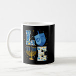 LIEBE Niedliche Hanukka Dekorationen Dreidel Menor Kaffeetasse<br><div class="desc">LIEBE Niedliche Hanukkah Dekorationen Dreidel Menorah Chanukah</div>