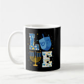 LIEBE Niedliche Hanukka Dekorationen Dreidel Menor Kaffeetasse (Links)