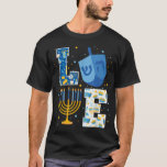 LIEBE Niedliche Hanukka Dekorationen Dreidel Menor T-Shirt<br><div class="desc">LIEBE Niedliche Hanukkah Dekorationen Dreidel Menorah Chanukah</div>