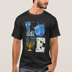 Liebe Niedliche Hanukka Dekorationen Dreidel Menor T-Shirt