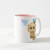 Liebe niedliche Katze Zweifarbige Tasse (VorderseiteRechts)
