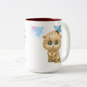 Liebe niedliche Katze Zweifarbige Tasse (VorderseiteRechts)