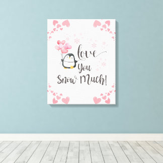 Liebe - Niedliche Kinder Pinguin Personalisiert Leinwanddruck