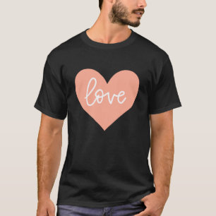 LIEBE Niedliche Lässig Cursive Grafik Rosa Herz To T-Shirt