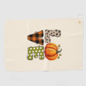 LIEBE - Niedliche Pumpkin & Polka Dot Letters Golfhandtuch (Horizontal)
