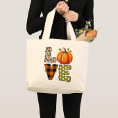 LIEBE - Niedliche Pumpkin & Polka Dot Letters Jumbo Stoffbeutel (Vorderseite (Produkt))