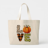 LIEBE - Niedliche Pumpkin & Polka Dot Letters Jumbo Stoffbeutel (Rückseite)