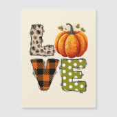 LIEBE - Niedliche Pumpkin & Polka Dot Letters Magnetkarte (Vorderseite)