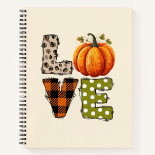 LIEBE - Niedliche Pumpkin & Polka Dot Letters Notizblock