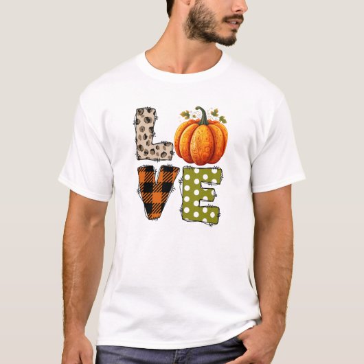 LIEBE - Niedliche Pumpkin & Polka Dot Letters T-Shirt (Vorderseite)