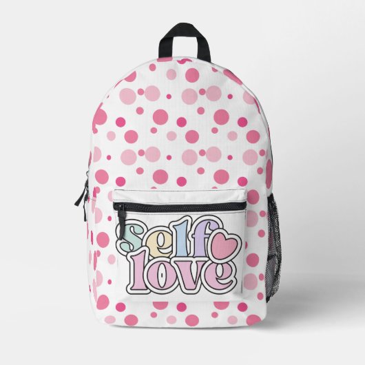 Liebe niedliche rosa Polka Punkte Bedruckter Rucksack (Vorderseite)