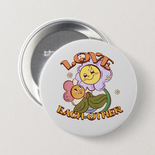 Liebe - Niedliche und lebendige Blume Button