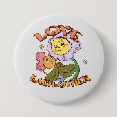 Liebe - Niedliche und lebendige Blume Button (Vorderseite)