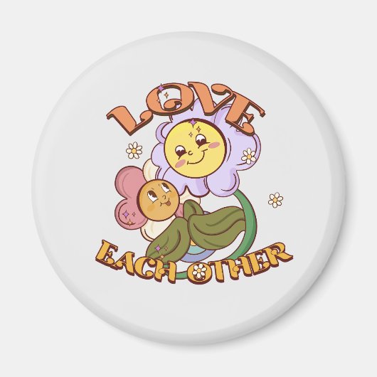 Liebe - Niedliche und lebendige Blume Magnet (Vorne)