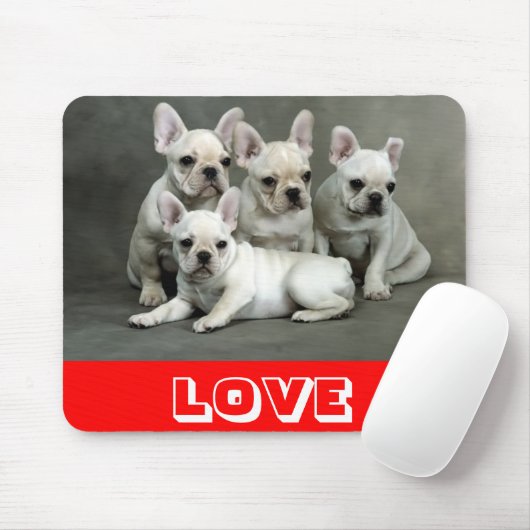 Liebe Niedlichen Französisch Bulldog Welpe Hund Mo Mousepad (Mit Mouse)