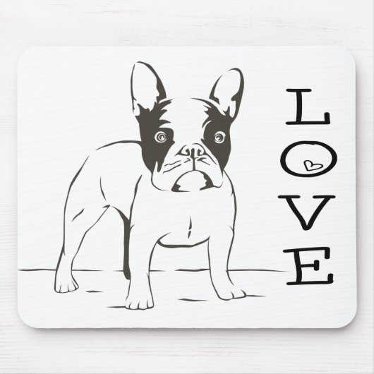 Liebe Niedlichen Französisch Bulldog Welpe Hund Mo Mousepad (Vorne)