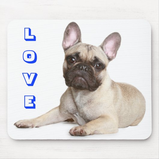 Liebe Niedlichen Französisch Bulldog Welpe Hund Mo Mousepad (Vorne)